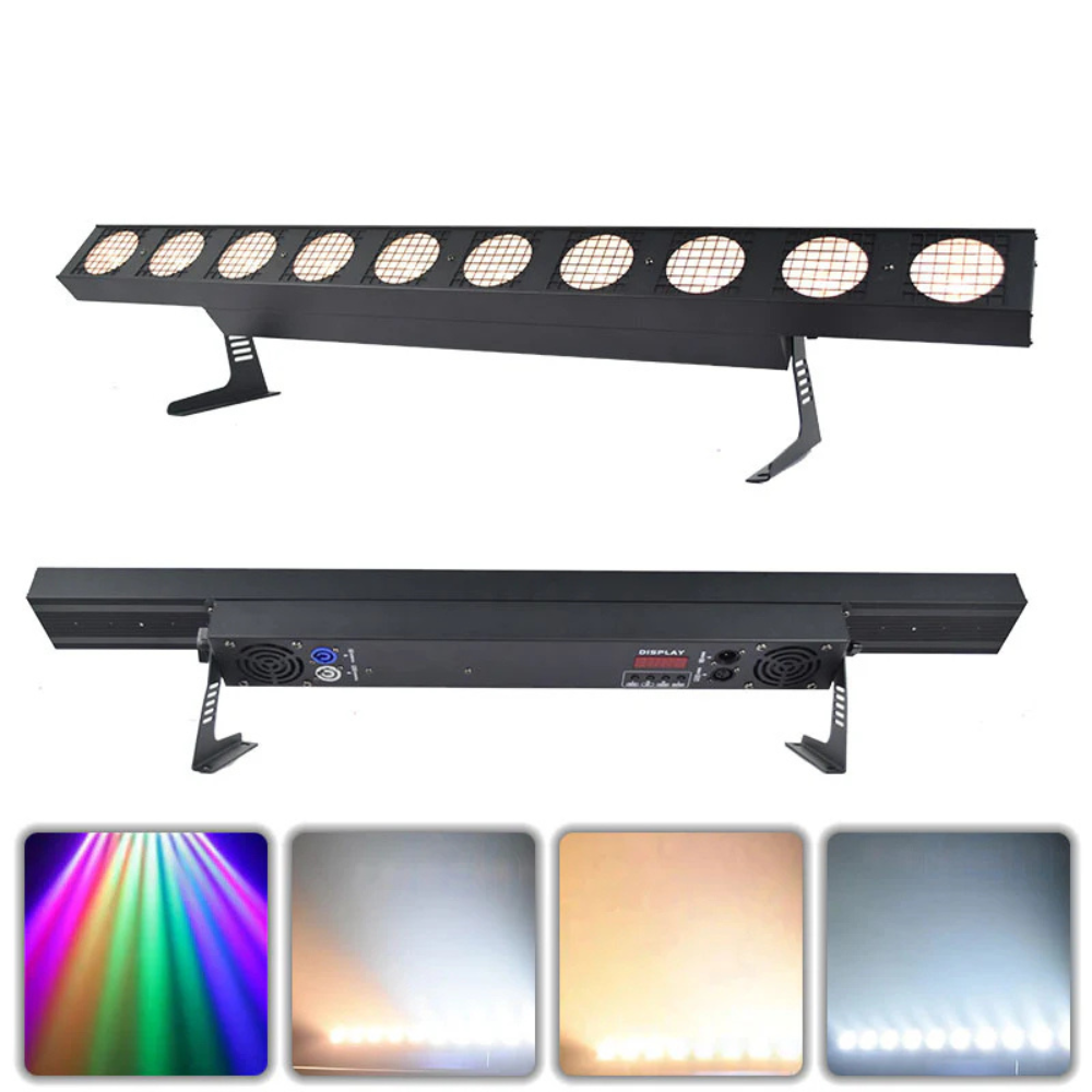 10x30W COB LED Matrix Bar - Pro Linear Wash Batten & Blinder Light (Warm White/Cool White) for Concerts, Stage Footlighting & Events