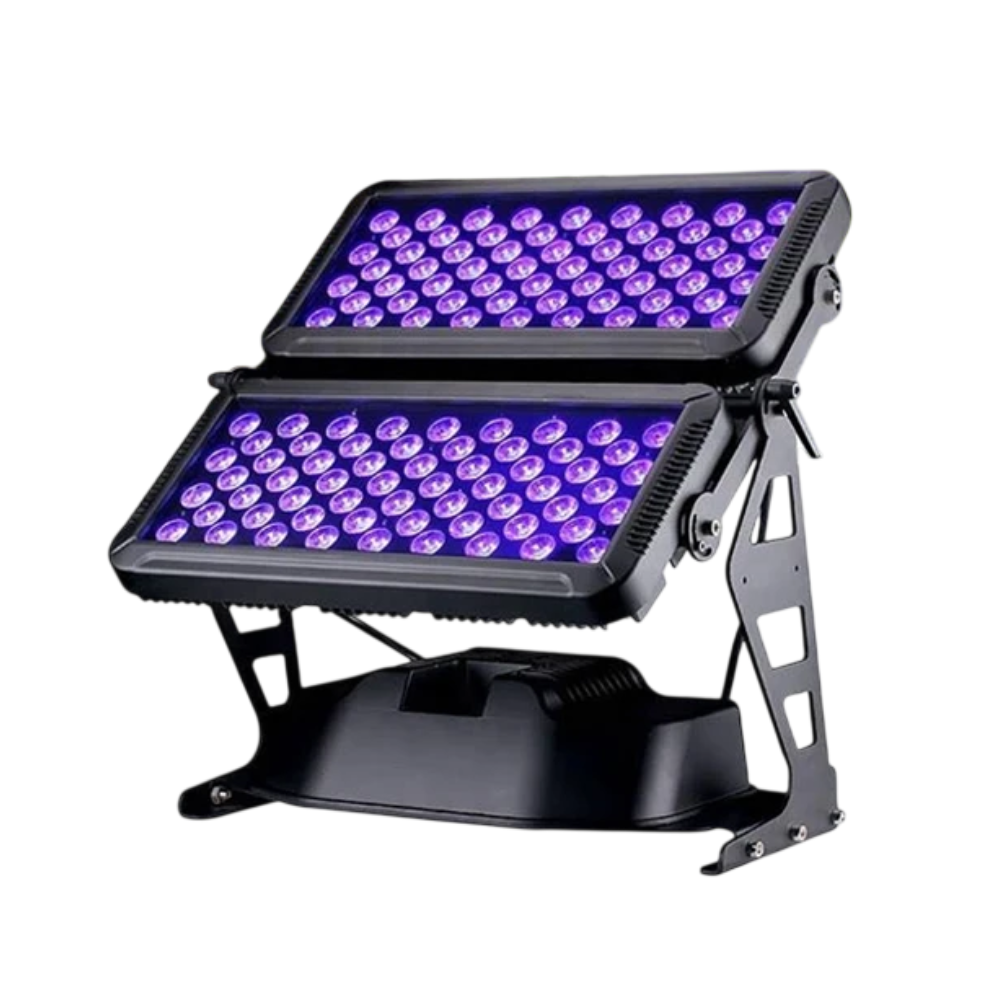 1200W IP65 Outdoor Architectural LED Wash Light - Heavy Duty Dual-Panel Wall Washer Flood Light (120x10W RGBW) for Building Facades & Stadiums