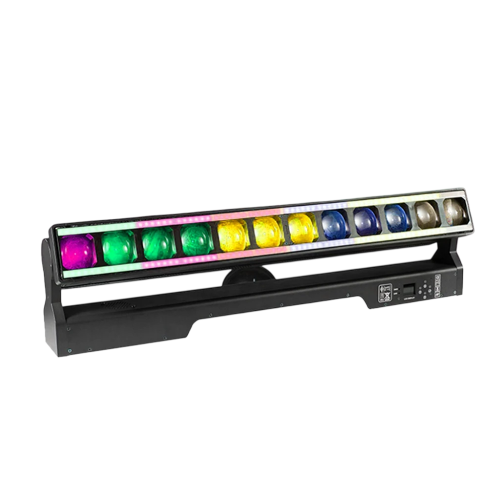 12x40W Hybrid Motorized Zoom Bar - RGBW Pixel Batten with RGB & Warm White Background Strobe FX for Touring & Stage