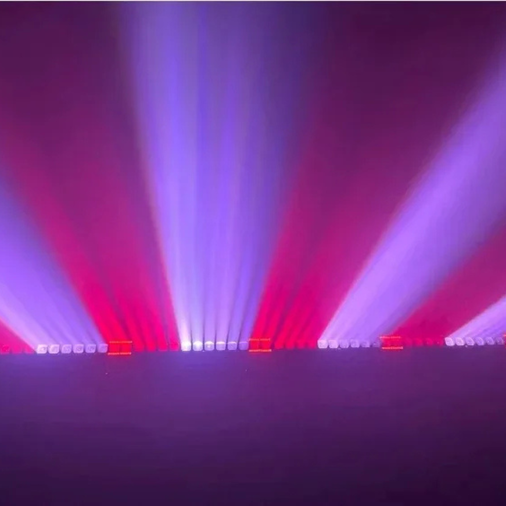 12x40W Hybrid Motorized Zoom Bar - RGBW Pixel Batten with RGB & Warm White Background Strobe FX for Touring & Stage