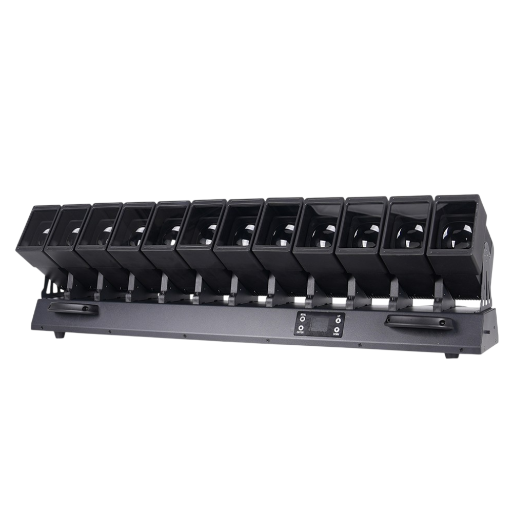 12x60W Motorized LED Zoom Bar - RGBW 4-in-1 Pixel Batten with Dynamic Tilt & Beam/Wash Effects for Pro Stage & Touring