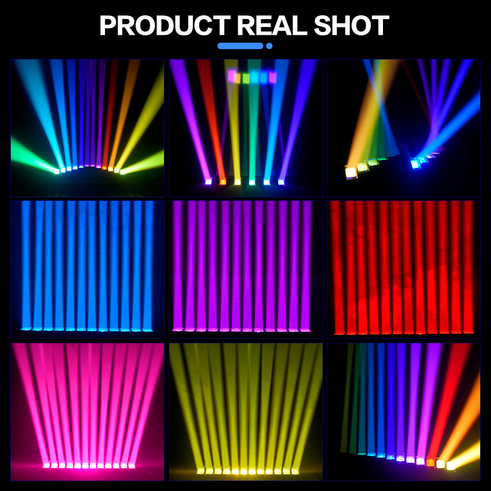 12x60W Motorized LED Zoom Bar - RGBW 4-in-1 Pixel Batten with Dynamic Tilt & Beam/Wash Effects for Pro Stage & Touring