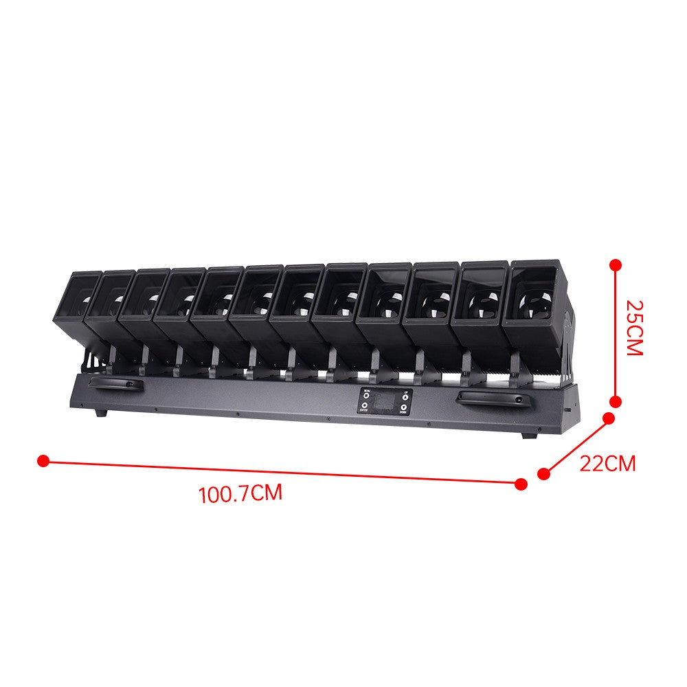 12x60W Motorized LED Zoom Bar - RGBW 4-in-1 Pixel Batten with Dynamic Tilt & Beam/Wash Effects for Pro Stage & Touring