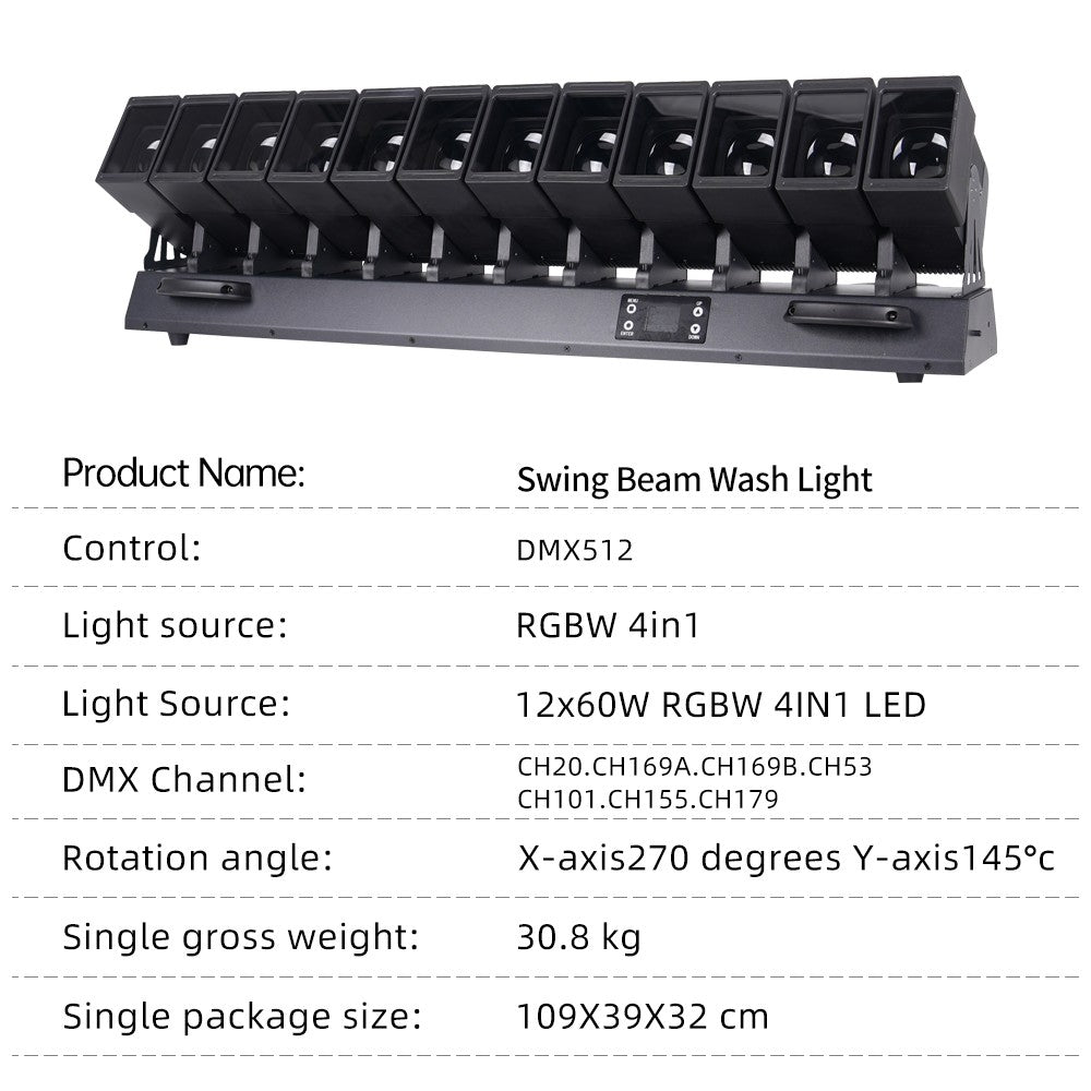12x60W Motorized Zoom Pixel Bar
