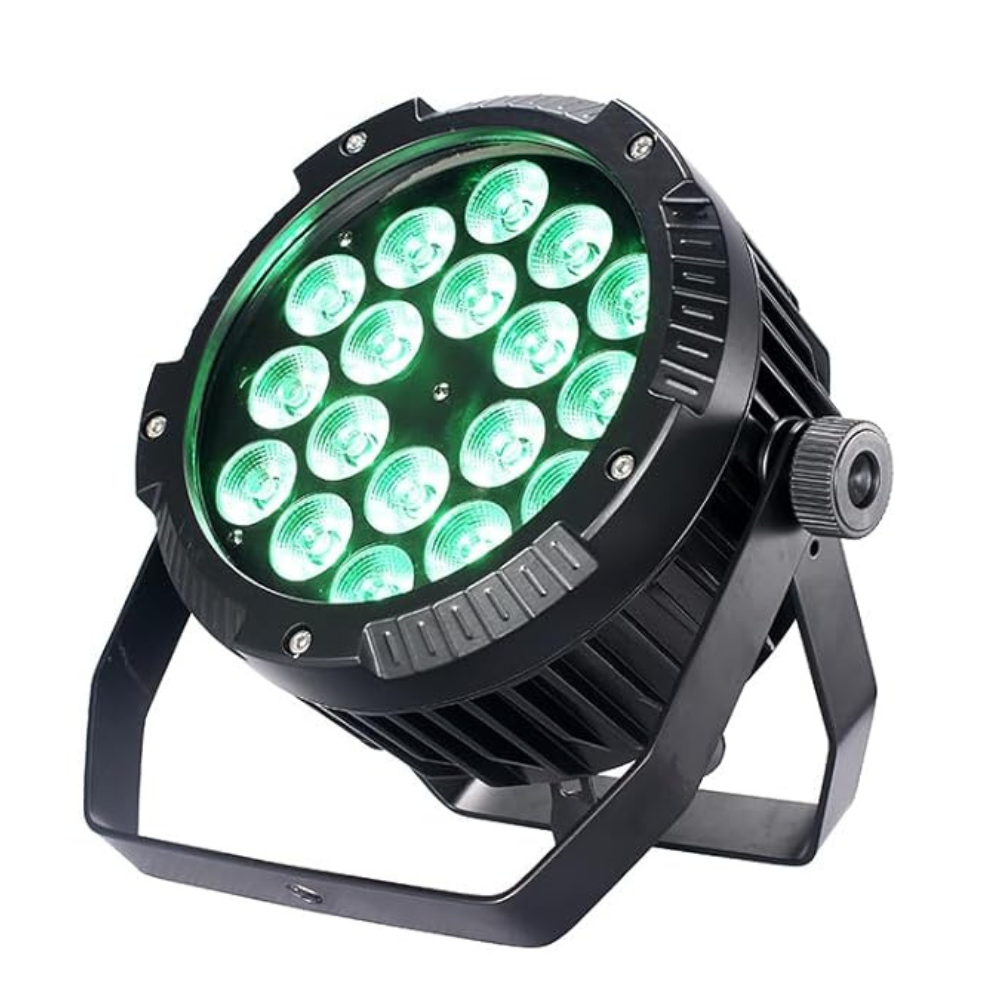 18x18W IP65 LED Flat Par Can - RGBWA+UV 6-in-1 Waterproof Wash Light, Outdoor Up-Lighting for Wedding, Stage & DJ Events