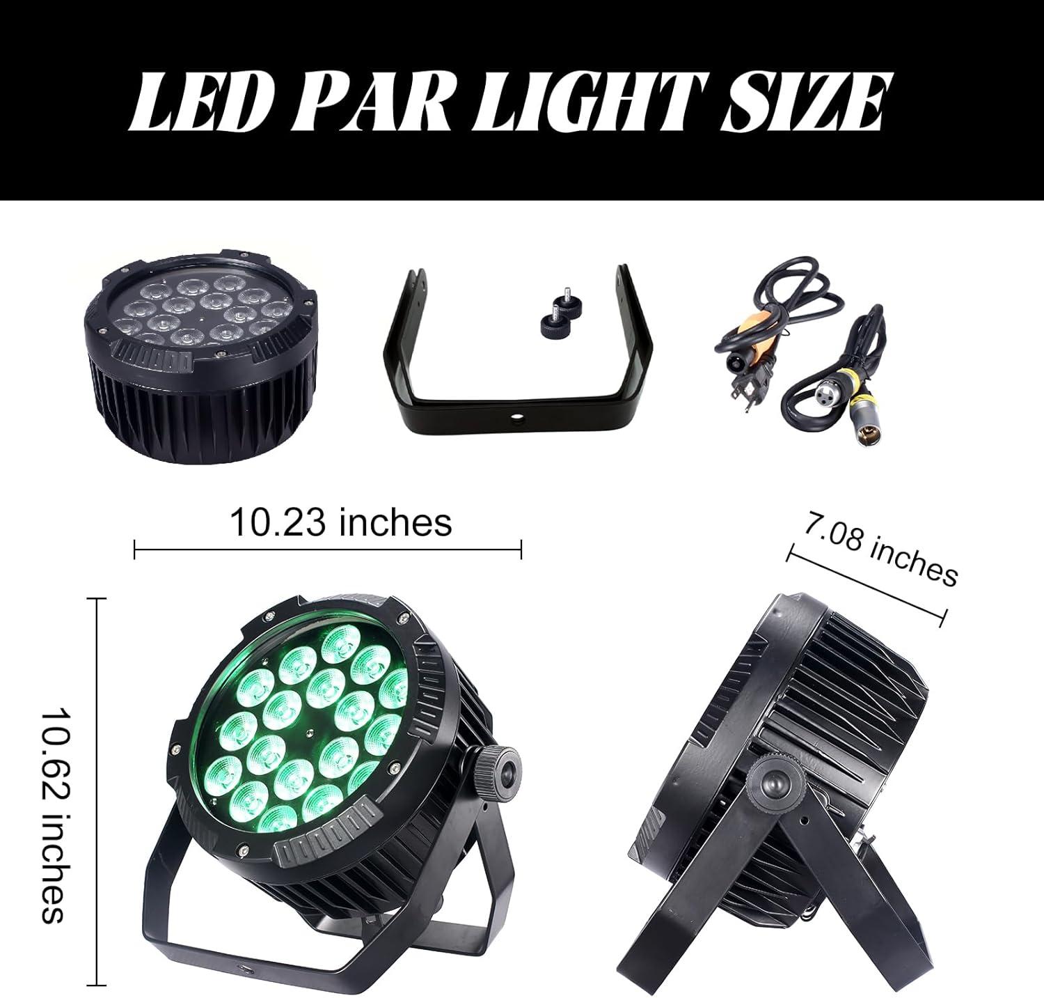 18x18W IP65 LED Flat Par Can - RGBWA+UV 6-in-1 Waterproof Wash Light, Outdoor Up-Lighting for Wedding, Stage & DJ Events