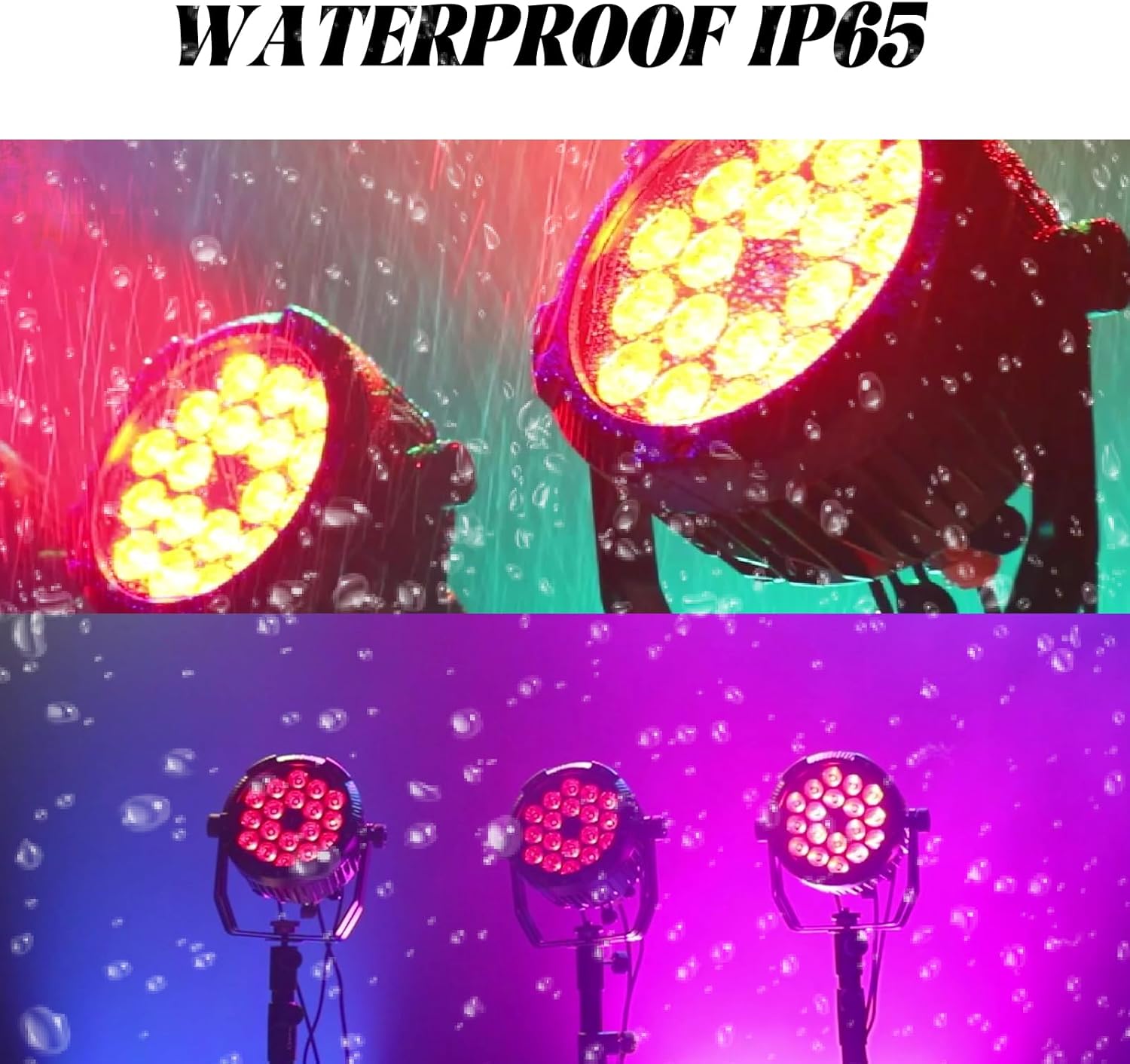 18x18W IP65 LED Flat Par Can - RGBWA+UV 6-in-1 Waterproof Wash Light, Outdoor Up-Lighting for Wedding, Stage & DJ Events