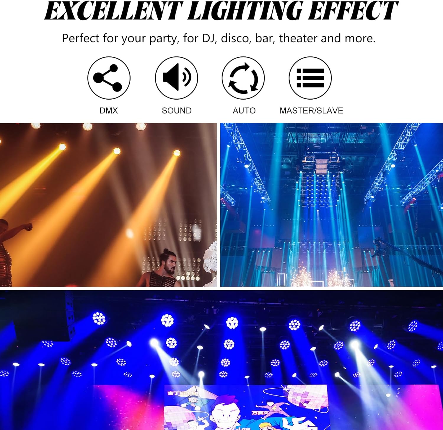18x18W IP65 LED Flat Par Can - RGBWA+UV 6-in-1 Waterproof Wash Light, Outdoor Up-Lighting for Wedding, Stage & DJ Events