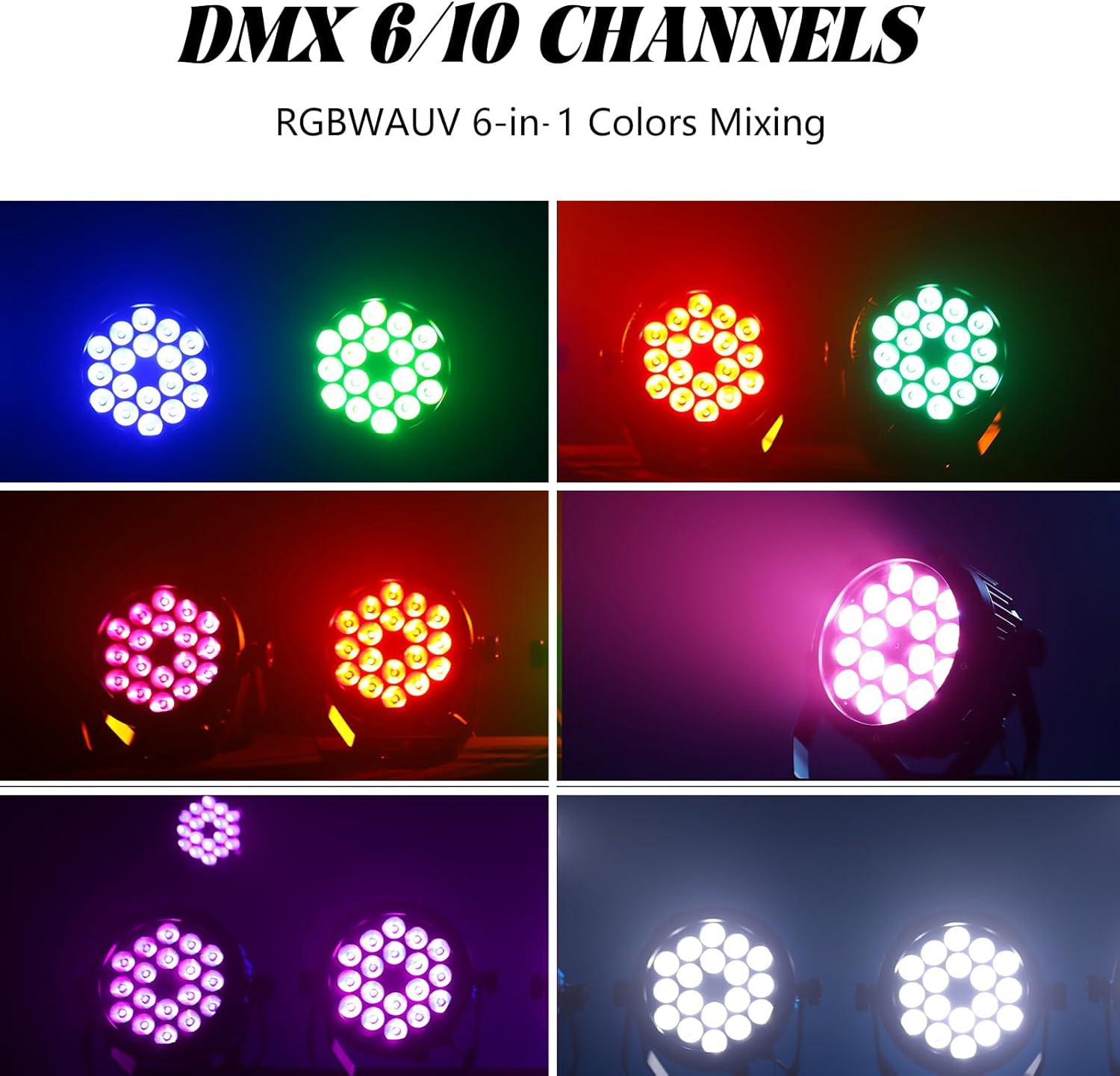 18x18W IP65 LED Flat Par Can - RGBWA+UV 6-in-1 Waterproof Wash Light, Outdoor Up-Lighting for Wedding, Stage & DJ Events