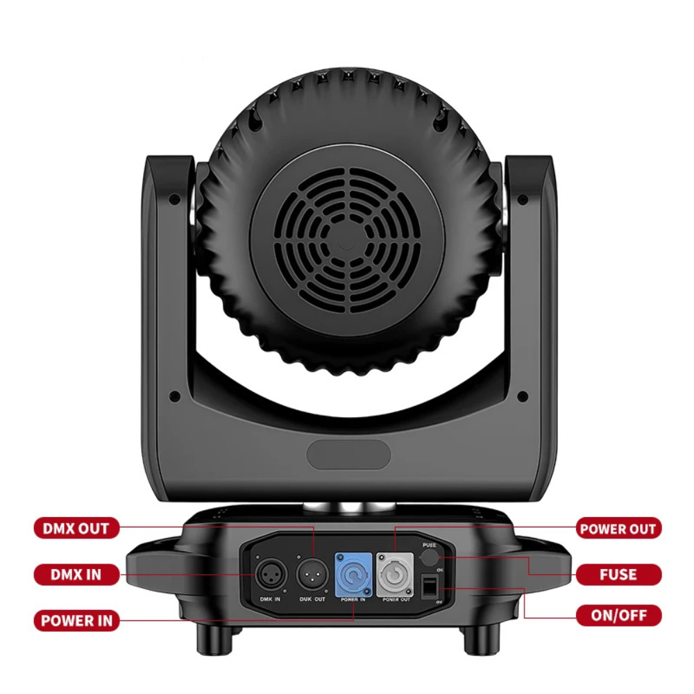 19x15W LED Wash Moving Head Light - Pro RGBW 4-in-1 Stage Wash Fixture with High-Speed Strobe for DJ, Club, Church & Concert