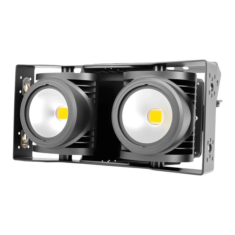 200W IP65 Outdoor LED Audience Blinder - Heavy Duty 2-Lite COB Stage Wash Light with DMX for Concerts, Festivals & Events