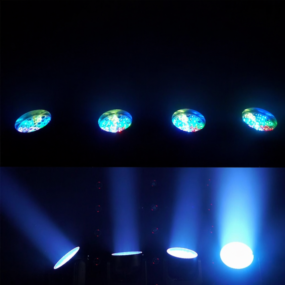 37x15W LED Zoom Wash Moving Head Light - Pro RGBW 4-in-1 Stage Fixture with High CRI (Ra90) & Motorized Zoom for Church, Theater & Broadcast