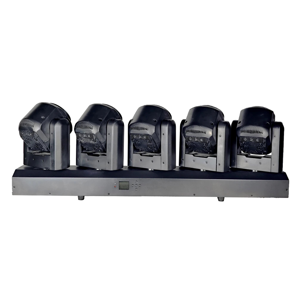 5x80W RGBL Motorized Zoom Bar - Pro 5-Head LED Wash Moving Fixture with RGB Halo Ring & Linear CTO for TV, Theater & Stage