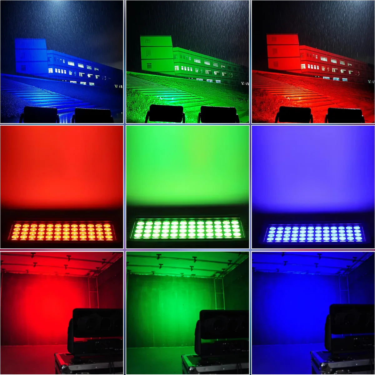 600W Outdoor Architectural LED Wash Light with Barndoors - IP65 Waterproof 60x10W RGBW Flood Fixture for Building Facades, Parks & Events