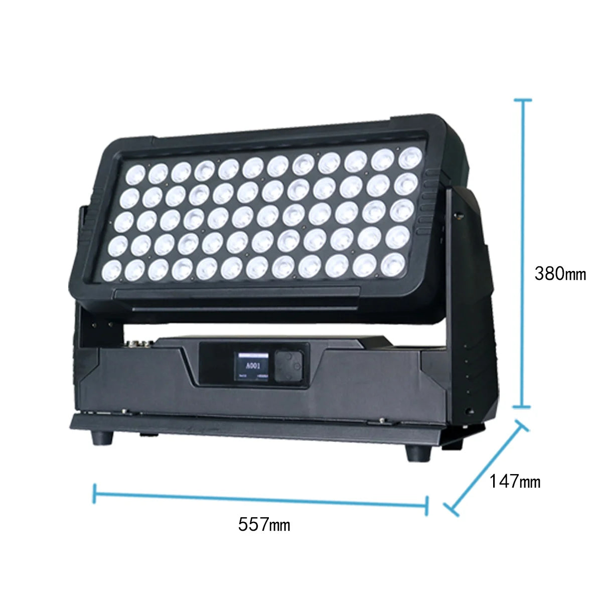 600W Outdoor Architectural LED Wash Light with Barndoors - IP65 Waterproof 60x10W RGBW Flood Fixture for Building Facades, Parks & Events