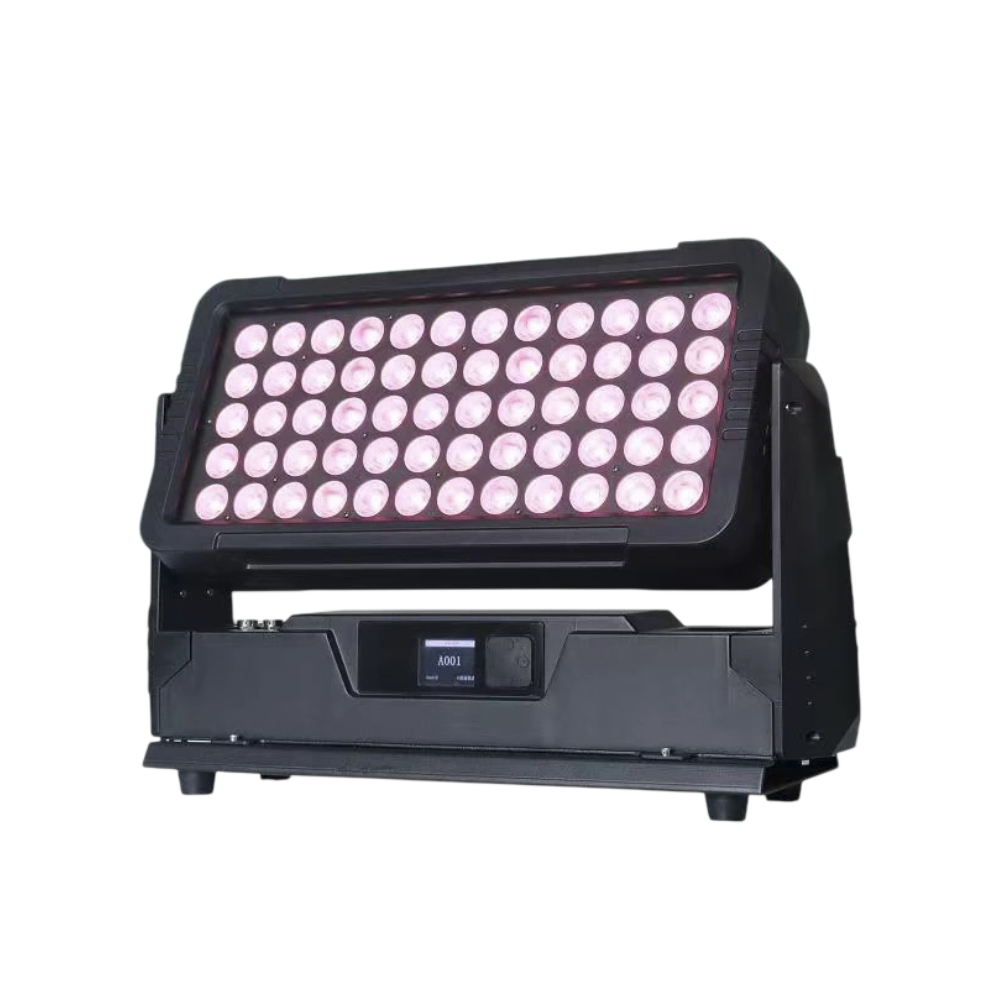 600W Outdoor Architectural LED Wash Light with Barndoors - IP65 Waterproof 60x10W RGBW Flood Fixture for Building Facades, Parks & Events