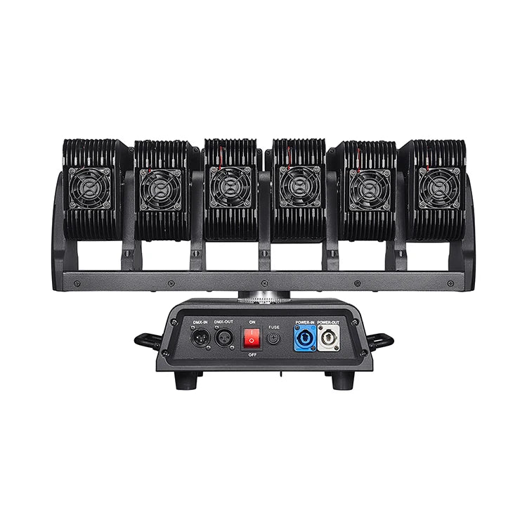 6x60W Motorized Wave Bar Moving Head - RGBW Pixel Zoom Batten with Independent Head Tilt, Linear CTO & LED Strobe Strips for Pro Stage
