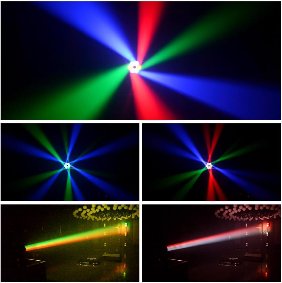7x40W LED Wash Moving Head Light - Compact Pro RGBW 4-in-1 Stage Fixture with 32-Bit Smooth Dimming & Strobe for Mobile DJ, Club & Party