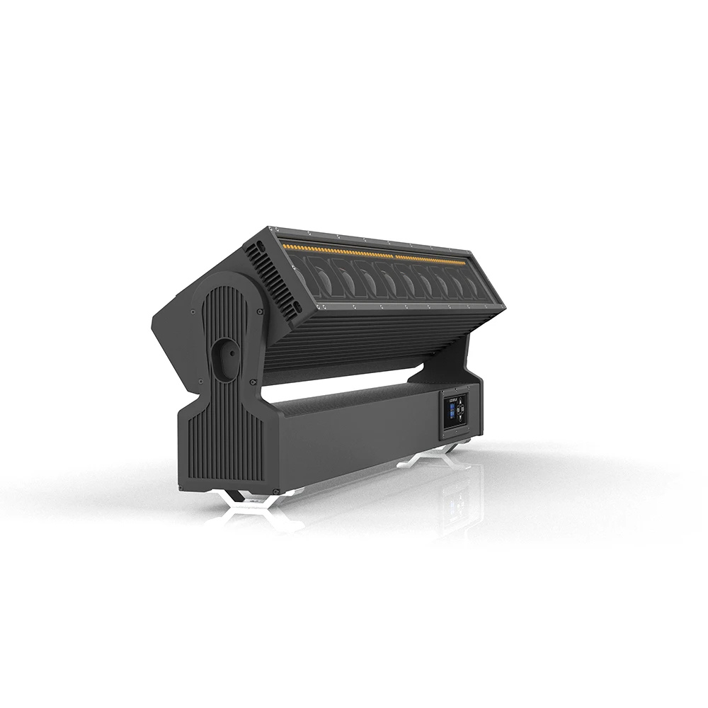 IP65 Motorized LED Tilt Batten - 10x60W RGBW Zoom Pixel Bar with Aura Background Matrix, Waterproof Stage Lighting for Concerts, Festivals & Touring