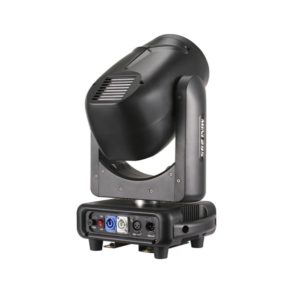 Mini 295W 14R Beam Moving Head Light with LED Halo Ring - Compact DJ Stage Fixture with Double Prism & Gobos for Club, Party & Wedding Events