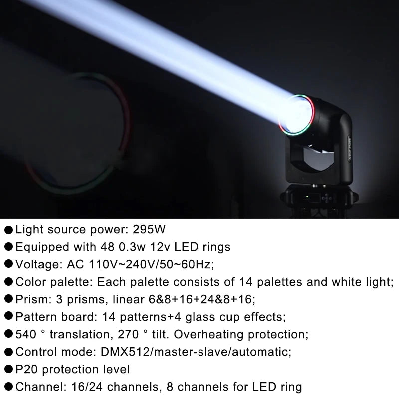 Mini 295W Beam Moving Head Light