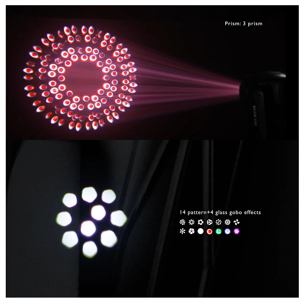 295W 14R Beam Moving Head Light - Pro Stage DMX Fixture with Prism, Gobo & Color Wheel for Concerts, Clubs & Wedding DJs
