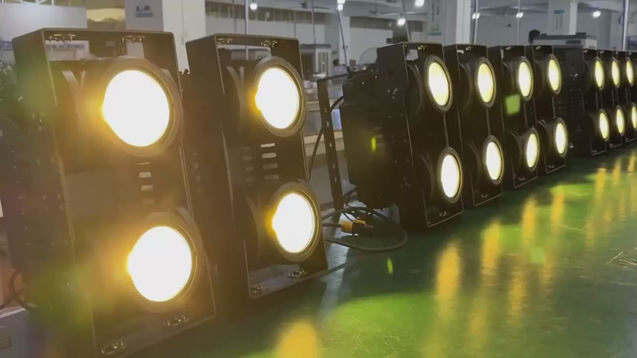 200W IP65 Outdoor LED Audience Blinder - Heavy Duty 2-Lite COB Stage Wash Light with DMX for Concerts, Festivals & Events
