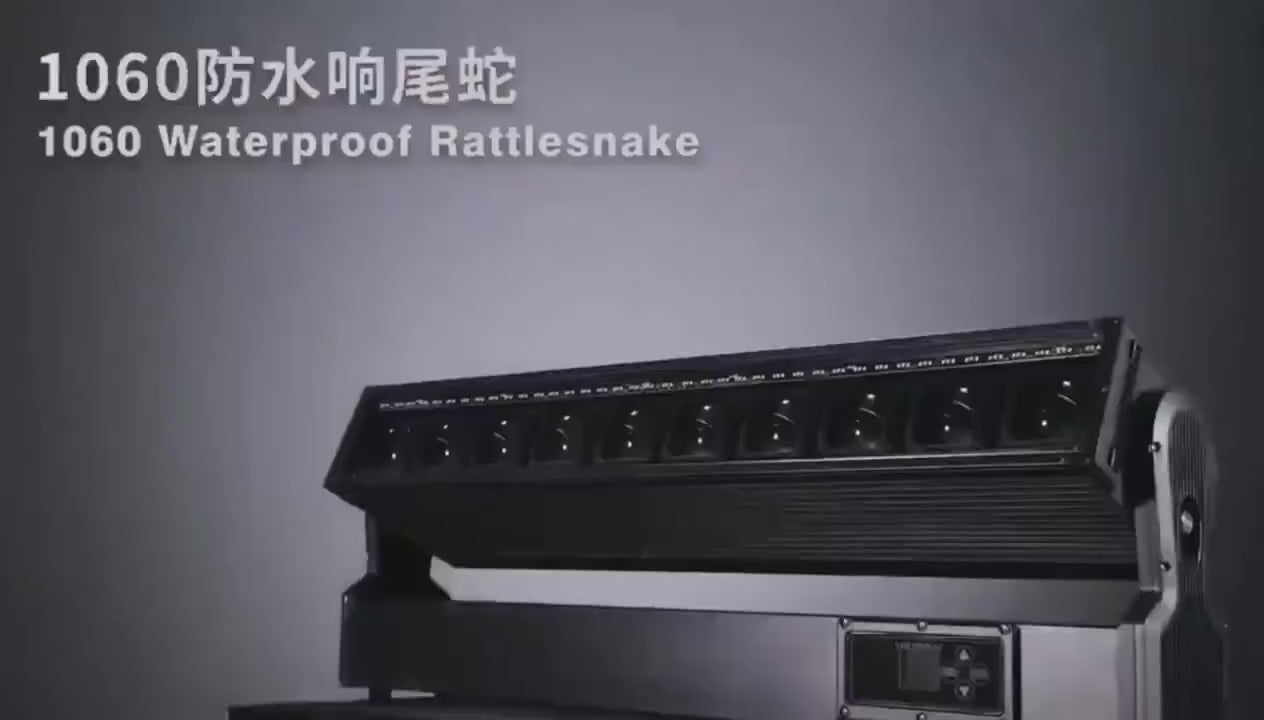 IP65 Motorized LED Tilt Batten - 10x60W RGBW Zoom Pixel Bar with Aura Background Matrix, Waterproof Stage Lighting for Concerts, Festivals & Touring