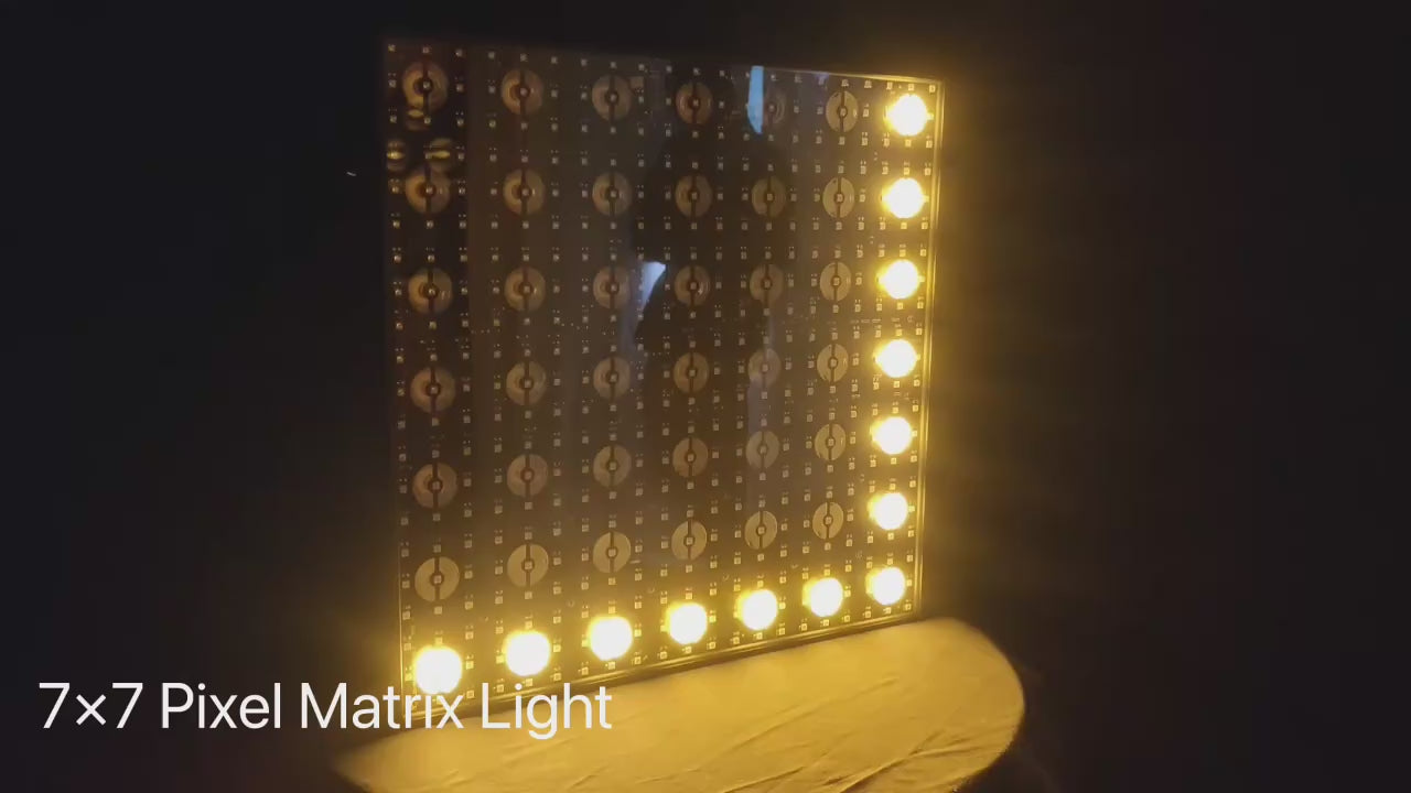 7x7 LED Pixel Matrix Panel - Pro 49-Cell Hybrid Stage Background Blinder with Individual Pixel Control for Concerts, Clubs & TV Sets